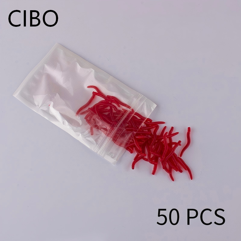 Aglaonema Red - CIBO 50pcs-인공 레드 웜 소프트 루어